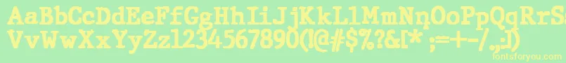 JMH Typewriter Black Font – Yellow Fonts on Green Background