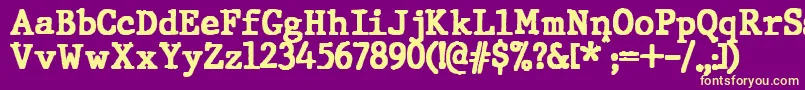 JMH Typewriter Black-fontti – keltaiset fontit violetilla taustalla
