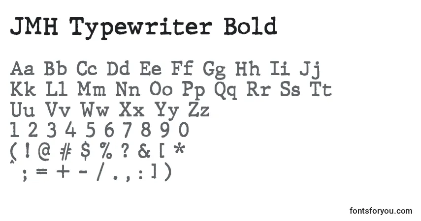 Schriftart JMH Typewriter Bold – Alphabet, Zahlen, spezielle Symbole