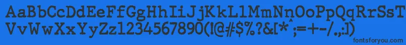 Czcionka JMH Typewriter Bold – czarne czcionki na niebieskim tle