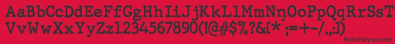 フォントJMH Typewriter Bold – 赤い背景に黒い文字