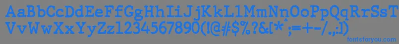 JMH Typewriter Bold-Schriftart – Blaue Schriften auf grauem Hintergrund