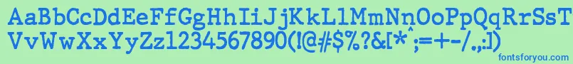 Шрифт JMH Typewriter Bold – синие шрифты на зелёном фоне