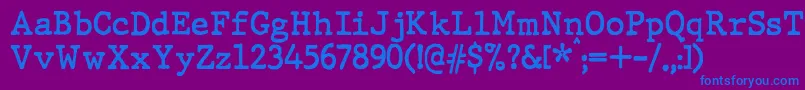 Шрифт JMH Typewriter Bold – синие шрифты на фиолетовом фоне