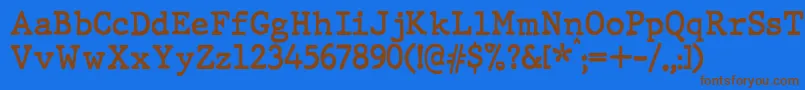 JMH Typewriter Bold Font – Brown Fonts on Blue Background