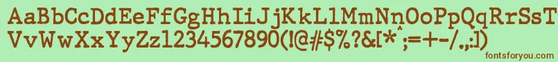 JMH Typewriter Bold Font – Brown Fonts on Green Background