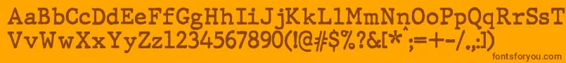 JMH Typewriter Bold Font – Brown Fonts on Orange Background