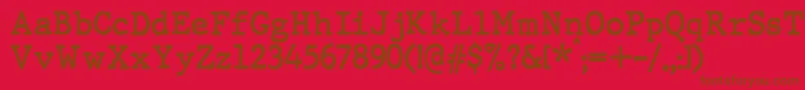 Czcionka JMH Typewriter Bold – brązowe czcionki na czerwonym tle
