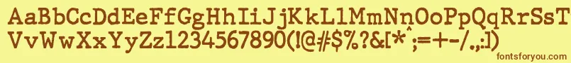 JMH Typewriter Bold Font – Brown Fonts on Yellow Background