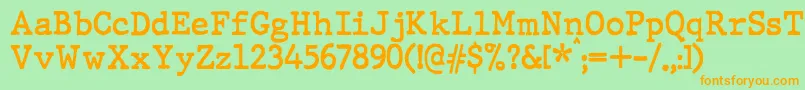 JMH Typewriter Bold Font – Orange Fonts on Green Background