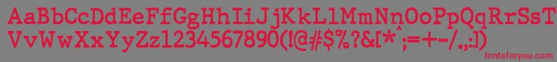 JMH Typewriter Bold Font – Red Fonts on Gray Background