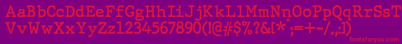 Шрифт JMH Typewriter Bold – красные шрифты на фиолетовом фоне