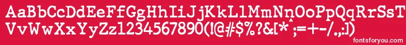 JMH Typewriter Bold Font – White Fonts on Red Background