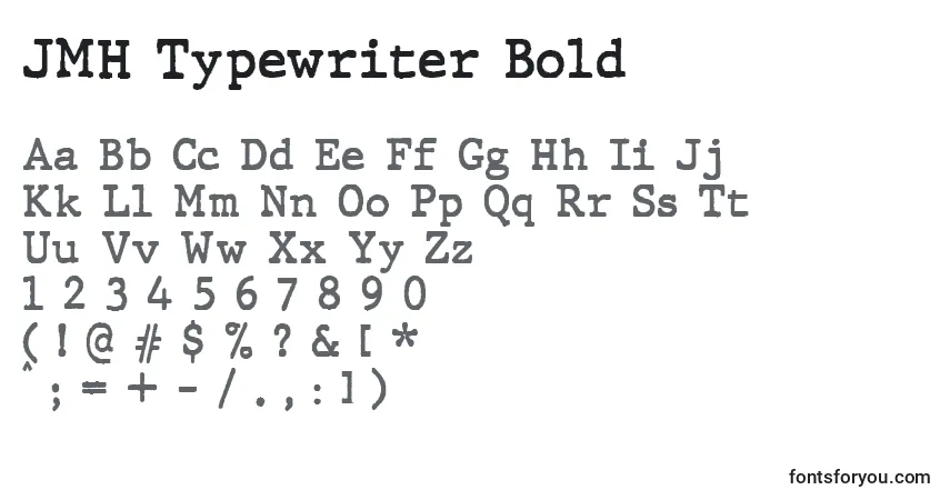 Schriftart JMH Typewriter Bold (130949) – Alphabet, Zahlen, spezielle Symbole