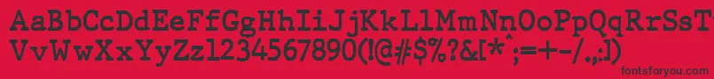 Шрифт JMH Typewriter Bold – чёрные шрифты на красном фоне