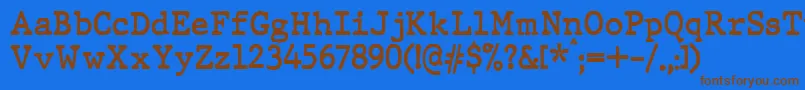 JMH Typewriter Bold Font – Brown Fonts on Blue Background