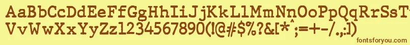 Шрифт JMH Typewriter Bold – коричневые шрифты на жёлтом фоне