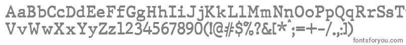 フォントJMH Typewriter Bold – 白い背景に灰色の文字