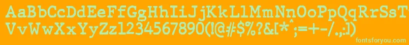 JMH Typewriter Bold Font – Green Fonts on Orange Background