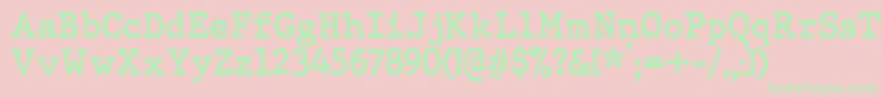 Fonte JMH Typewriter Bold – fontes verdes em um fundo rosa