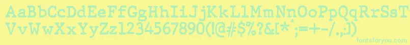 JMH Typewriter Bold Font – Green Fonts on Yellow Background