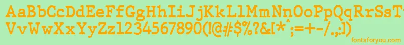 JMH Typewriter Bold Font – Orange Fonts on Green Background