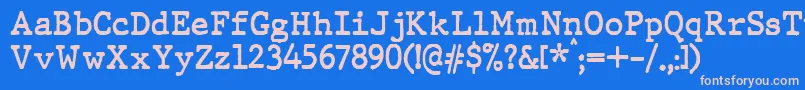 JMH Typewriter Bold Font – Pink Fonts on Blue Background