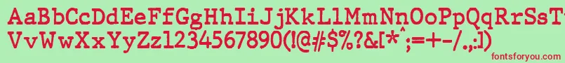 Шрифт JMH Typewriter Bold – красные шрифты на зелёном фоне