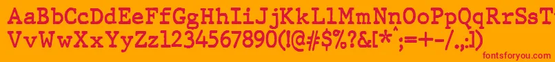 JMH Typewriter Bold Font – Red Fonts on Orange Background