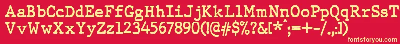 Шрифт JMH Typewriter Bold – жёлтые шрифты на красном фоне