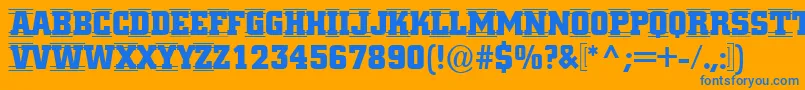 Cityno3 Font – Blue Fonts on Orange Background