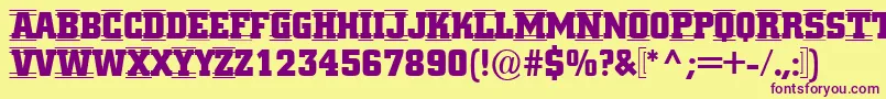 Cityno3 Font – Purple Fonts on Yellow Background