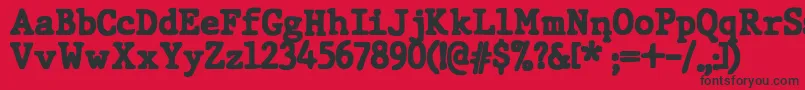 Fonte JMH Typewriter dry Black – fontes pretas em um fundo vermelho