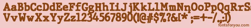 JMH Typewriter dry Black Font – Brown Fonts on Pink Background