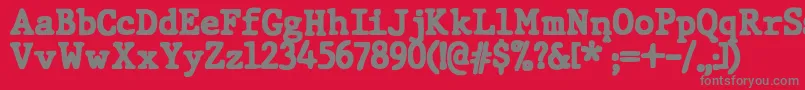 Czcionka JMH Typewriter dry Black – szare czcionki na czerwonym tle