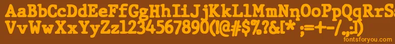 JMH Typewriter dry Black Font – Orange Fonts on Brown Background