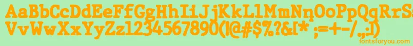 JMH Typewriter dry Black Font – Orange Fonts on Green Background