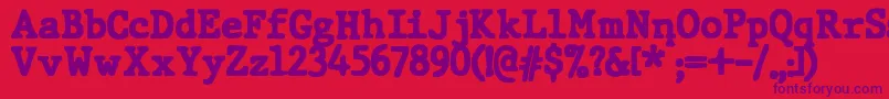 JMH Typewriter dry Black Font – Purple Fonts on Red Background