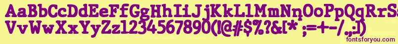 JMH Typewriter dry Black Font – Purple Fonts on Yellow Background