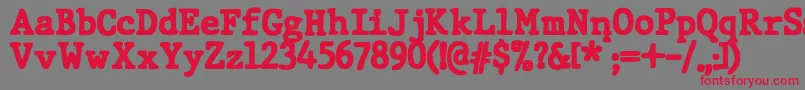JMH Typewriter dry Black Font – Red Fonts on Gray Background