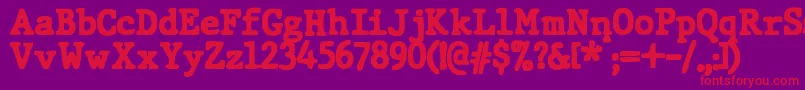 JMH Typewriter dry Black Font – Red Fonts on Purple Background