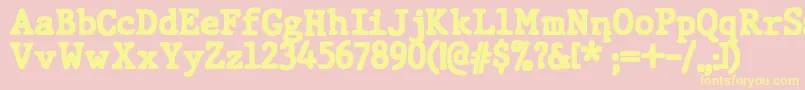 Подробнее о шрифте JMH Typewriter dry Black Шрифт JMH Typewriter dry Black – жёлтые шрифты на розовом фоне