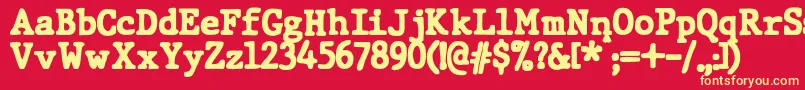 JMH Typewriter dry Black Font – Yellow Fonts on Red Background
