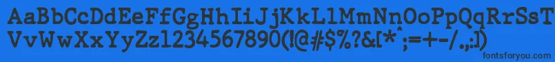JMH Typewriter dry Bold-fontti – mustat fontit sinisellä taustalla
