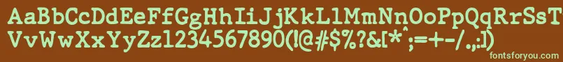 JMH Typewriter dry Bold Font – Green Fonts on Brown Background