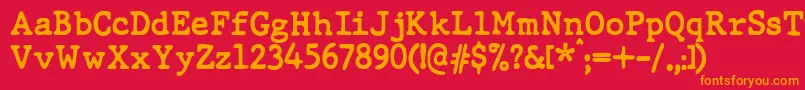 JMH Typewriter dry Bold Font – Orange Fonts on Red Background