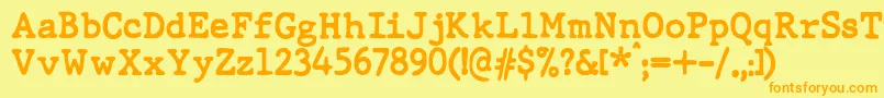 JMH Typewriter dry Bold Font – Orange Fonts on Yellow Background