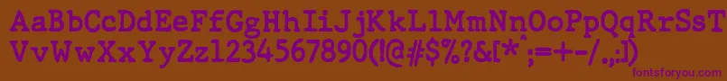 JMH Typewriter dry Bold Font – Purple Fonts on Brown Background