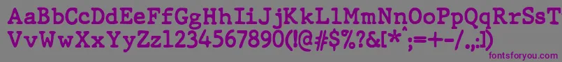 JMH Typewriter dry Bold Font – Purple Fonts on Gray Background