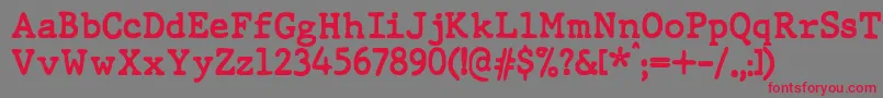 JMH Typewriter dry Bold Font – Red Fonts on Gray Background